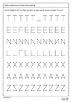 Vorschau - Arbeitsblätter - Visuelle Differenzierung von Buchstaben und Formen - Seite 1