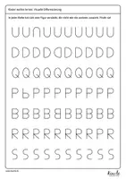 Vorschau - Arbeitsblätter - Visuelle Differenzierung von Buchstaben und Formen - Seite 2