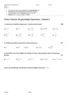 Vorschau - Klassenarbeiten - LK1 Potenzen mit ganzzahligen Exponenten JGST 9 - Seite 1