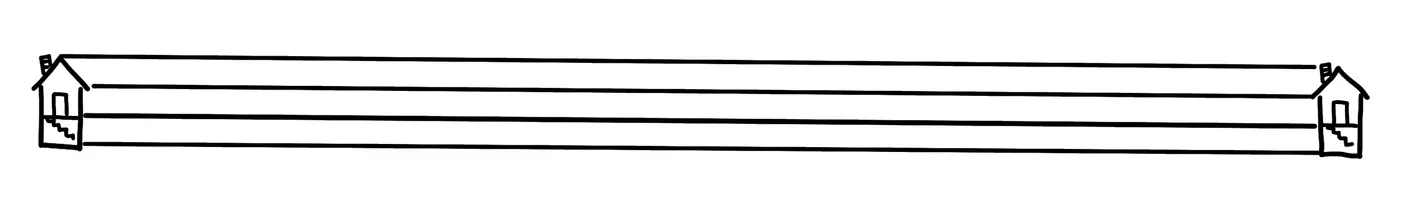 Vorschau - selbst erstellte Cliparts/Grafiken - Lineatur 1. Schj Querformat Häuschen rechts und links - Seite 1