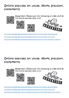 Vorschau - Arbeitsblätter - Online exercises on vocab idioms, precision , phrasal verbs, warm up - Seite 1