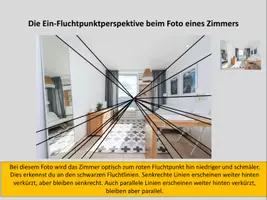 Vorschau - Präsentationen/Tafelbilder - Perspektivisch zeichnen mit Fluchtpunkt - Traumzimmer in der Ein-Fluchtpunktperspektive / Zentralperspektive (Kunst 8.-9. Klasse) - Seite 2