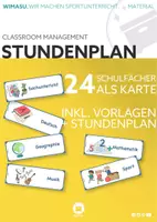 Vorschau - Bildkarten - Illustrierte Schulfächer Stundentranzparenz / Classroom Management Organisationshilfen - Deckblatt