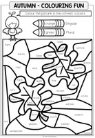 Vorschau - Arbeitsblätter - Autumn / Fall – Herbst Englisch: Grammar, Vocabulary, Colouring | Arbeitsblätter 4.–6. Klasse - Seite 1