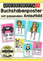 Vorschau - Poster - Buchstabenposter mit Anlautbildern und Buchstaben in Druckschrift und VA - Deckblatt