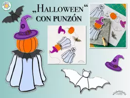 Vista previa - Unidades / Secuencias / Situaciones de Aprendizaje - HALLOWEEN con punzón (cortar; colorear; GUIRNALDA) - Portada