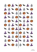 Vista previa - Unidades / Secuencias / Situaciones de Aprendizaje - Coordinación de manos „Halloween“ (espectro, calabaza, murciélago, sombero mágico) - página 1
