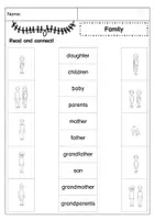 Aperçu - Feuilles d'exercices - Anglais: Vocabulaire de la famille - Vocabulary: Family - Page 1