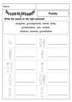 Aperçu - Feuilles d'exercices - Anglais: Vocabulaire de la famille - Vocabulary: Family - Page 2
