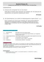 Vorschau - Klassenarbeiten - Klausur mit EHZ - Sprachwandel Anglizismen Mehrsprachigkeit, Kiezdeutsch - Sachtextanalyse, Erörterung - Seite 1