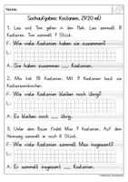 Vorschau - Arbeitsblätter - Sachaufgaben: Plus und Minus, ZR20 mit Übergang - Seite 1