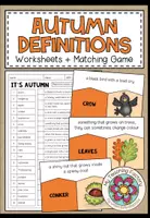 Vista previa - Hojas de trabajo - AUTUMN Definitions - Matching Game + Worksheets (3-times differentiated) - Portada