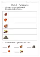 Vorschau - Arbeitsblätter - Herbst: Fundstücke - Spaziergang - Bingo - Zählen - Strichliste - Seite 3