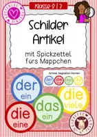 Vorschau - Fördermaterial/Inklusion - Aushang Artikel - bestimmter/ unbestimmter Artikel - Deckblatt