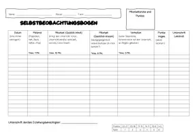 Vorschau - Lehrpläne/Lehrermaterial - Selbstbeobachtungsbogen Mündliche Mitarbeit - Seite 2