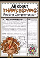 Vorschau - Arbeitsblätter - Thanksgiving - Reading Comprehension (2-fach differenziert + Conversation Strips) - Deckblatt