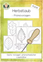 Vorschau - Mal- und Bastelvorlagen - Prickelvorlagen Herbstlaub - Deckblatt