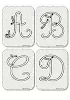 Aperçu - Matériel pour travaux manuels / dessin - Les majuscules cursives (Atelier 1 : Pâte à modeler) - Page 1