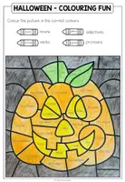 Vista previa - Hojas de trabajo - Halloween - Colouring Fun (Parts of Speech) 2 Worksheets - página 3