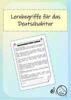 Vorschau - Merkblätter - Lernbegriffe Deutschabitur - Deckblatt