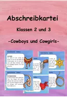 Vorschau - Aufgabenkarten - Abschreibkartei Cowboys für Klassen 2 und 3 - Deckblatt