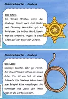 Vorschau - Aufgabenkarten - Abschreibkartei Cowboys für Klassen 2 und 3 - Seite 1