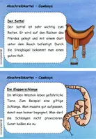 Vorschau - Aufgabenkarten - Abschreibkartei Cowboys für Klassen 2 und 3 - Seite 2