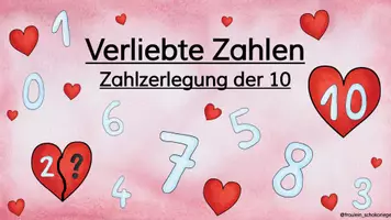 Vorschau - Arbeitsblätter - Verliebte Zahlen - Zahlzerlegung der 10 - Deckblatt