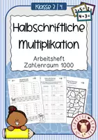 Vorschau - Unterrichtsreihen - Halbschriftliche Multiplikation bis 1000 – Arbeitsblätter & Strategien (Mathe Klasse 3/4) - Deckblatt