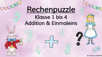 Vorschau - Arbeitsblätter - Rechenpuzzle - Addition und Einmaleins - Deckblatt