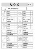 Vorschau - Arbeitsblätter - Übungen zu Ä, Ö und Ü - Arbeitsblätter - Seite 1