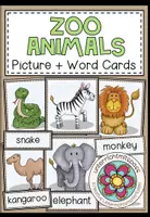 Vorschau - Bildkarten - ZOO ANIMALS / Zootiere – Bild- & Wortkarten für Englisch | Flashcards - Deckblatt