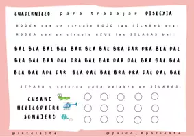 Vista previa - Hojas de trabajo - DISLEXIA ☘️☘️☘️ - página 1