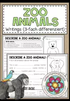 Vorschau - Arbeitsblätter - ZOO ANIMALS - Writing - Describe a zoo animal (3-fach differenziert) - Deckblatt