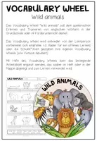 Vorschau - Arbeitsblätter - WILD ANIMALS - Vocabulary Wheel - Seite 1
