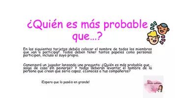 Vista previa - Juegos / Gamificación - Juego: ¿Quién es más probable que..? - Portada