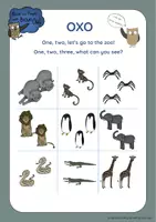 Aperçu - Jeux - Zoo Animals - Nought's & Crosses/Tic Tac Toe - Page 1