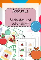 Vorschau - Arbeitsblätter - Apfelmus kochen - Bildkarten und Arbeitsblatt - Deckblatt