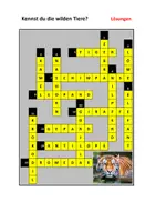 Vorschau - Arbeitsblätter - Wilde Tiere - Tiere kennen lernen in spielerischer Form - Deckblatt