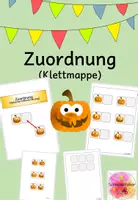 Vorschau - Fördermaterial/Inklusion - Klettmappe, Zuordnung, Optische Differenzierung, Kürbis, Halloween - Deckblatt