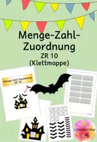 Vorschau - Spiele - Klettmappe, Halloween, Menge-Zahl-Zuordnung, Fledermaus - Deckblatt