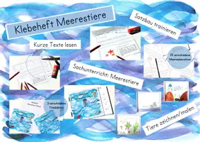 Vorschau - Arbeitsblätter - Klebeheft Meerestiere (Sätze) - Deckblatt
