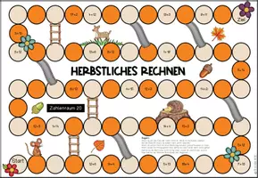 Vorschau - Arbeitsblätter - Brettspiel - Herbstliches Addieren im ZR 20 - Das Leiter- und Rutschenspiel - Seite 2