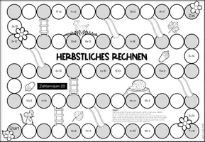 Vorschau - Arbeitsblätter - Brettspiel - Herbstliches Addieren im ZR 20 - Das Leiter- und Rutschenspiel - Seite 3