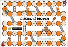 Vorschau - Arbeitsblätter - Brettspiel - Herbstliches Addieren im ZR 10 - Das Leiter- und Rutschenspiel - Seite 2