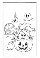 Vorschau - Mal- und Bastelvorlagen - FREEBIE Ausmalbild Halloween - Kunstunterricht - Seite 2