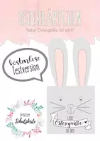 Vorschau - Mal- und Bastelvorlagen - Osterkärtchen - Feriengrüße - Feriengruß - Grußkärtchen - Ostern - Deckblatt