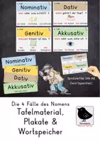 Vorschau - Unterrichtsreihen - Merkposter, Tafelmaterial, Plakate: Die 4 Fälle des Nomens - Deckblatt
