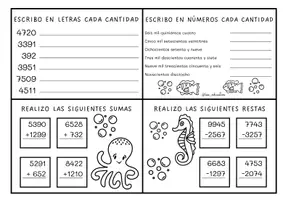 Vista previa - Unidades / Secuencias / Situaciones de Aprendizaje - Repaso de números Animales marinos @lau educativa - página 2