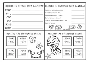 Vista previa - Unidades / Secuencias / Situaciones de Aprendizaje - Repaso de números Animales marinos @lau educativa - página 3